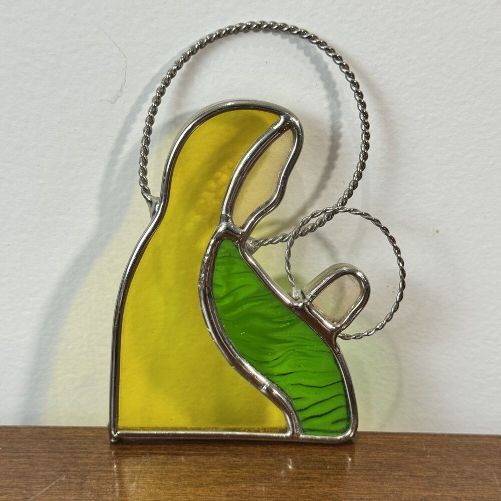Stained Glass Mary & Baby Jesus Figurine Religious Sun Catcher Ornament